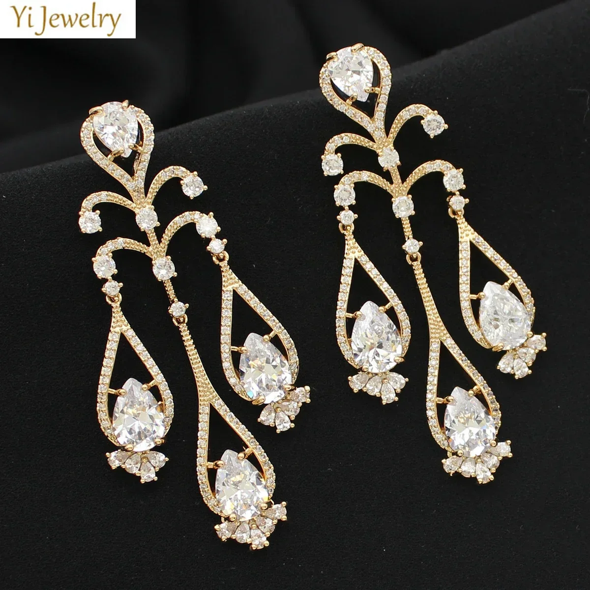 Long tassel Earrings for Women Vintage Red blue Orange Water Drop pendant Earrings Wedding Evening Party Gift