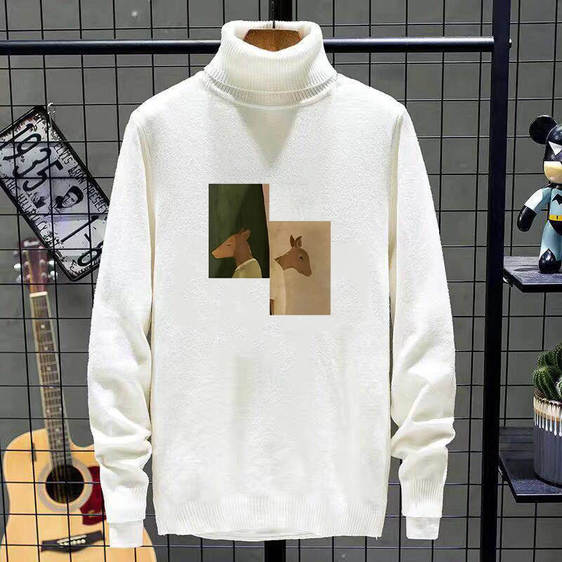 

Корейский утепленный флисовый свитер с высоким воротником для мужчин, осенне-зимний базовый слой, теплый внутренний слой, размер M