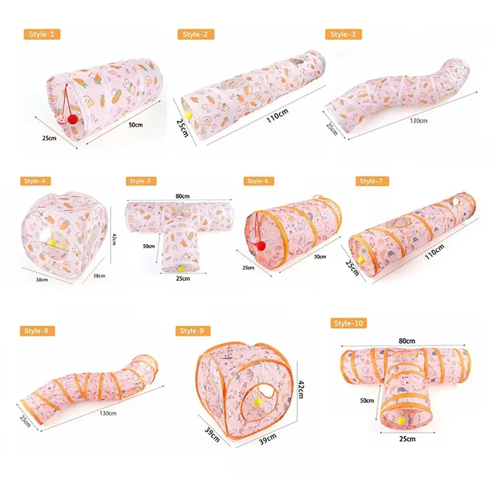 Fun Polyester+Steel Wire Cat Tunnel Tube Breathable Training Interactive Cat Nest Foldable Cat Maze Tunnel Puppy view 6
