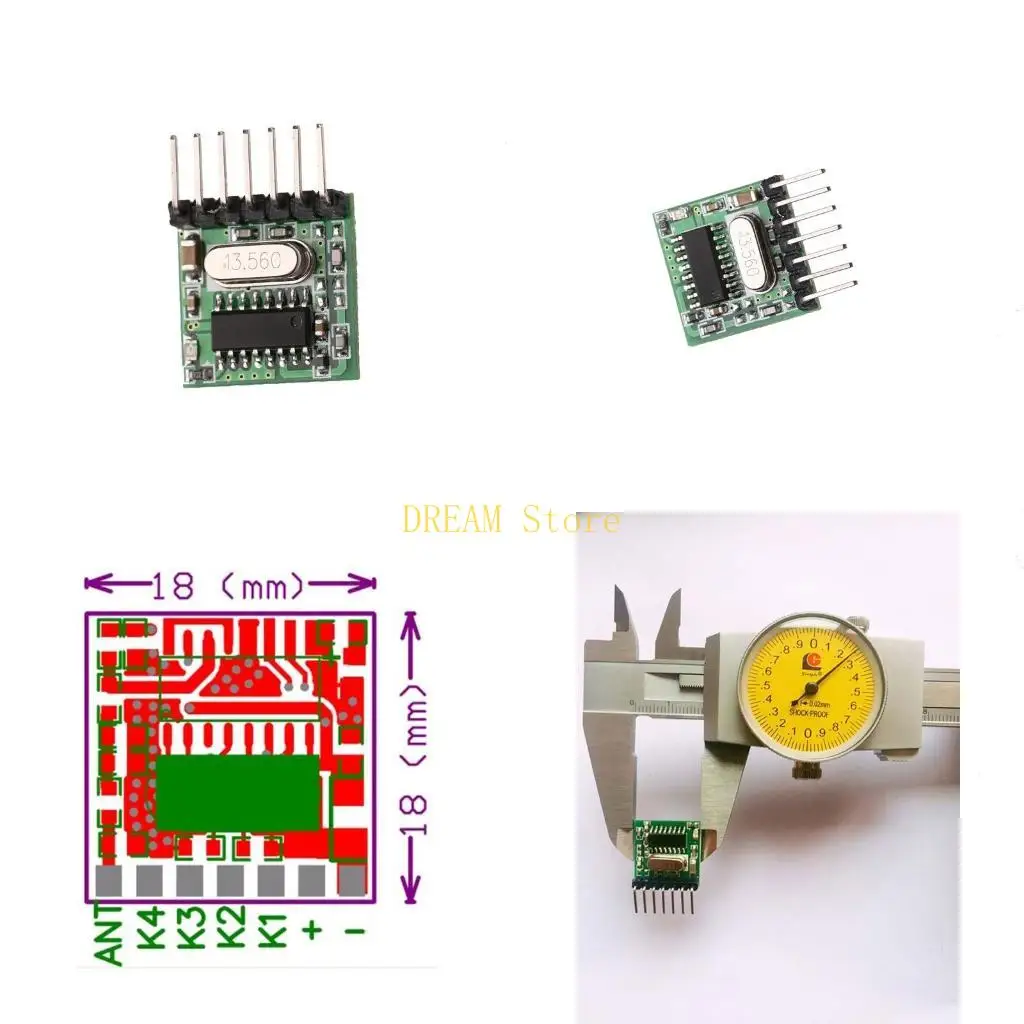 

433mhz RF Receiver Learning Code Module 433mhz Wireless 4 Channel Output best sale