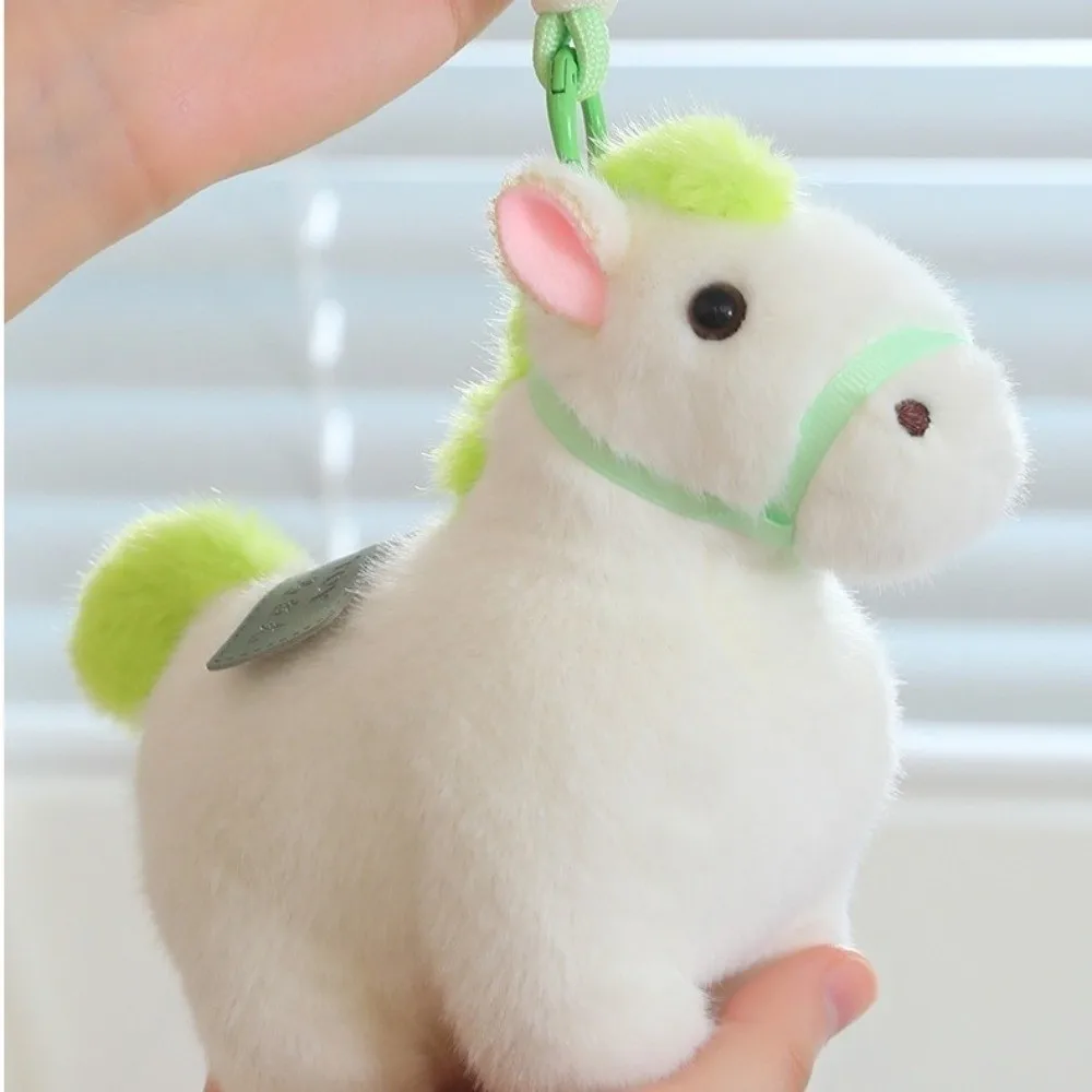 Schattige Cartoon Pony Hanger Dier Steed Chinees Nieuwjaar Cadeau Gevulde Mascotte Zodiac Pony Beeldje Auto Decoratie