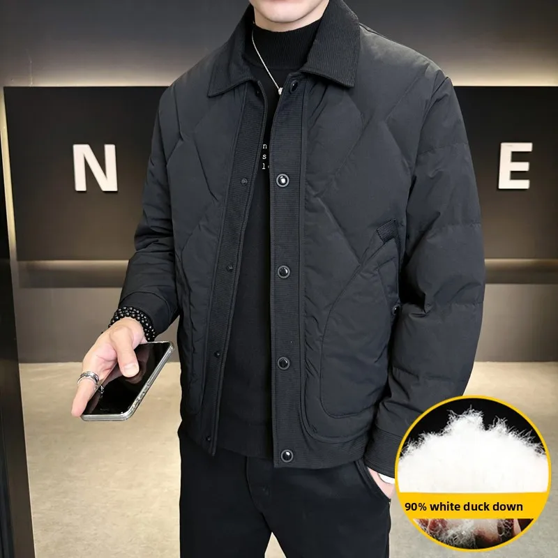 

Мужская стеганая куртка-пуховик с длинными рукавами, теплая, модная, повседневная, городская одежда, из полиэфирного волокна