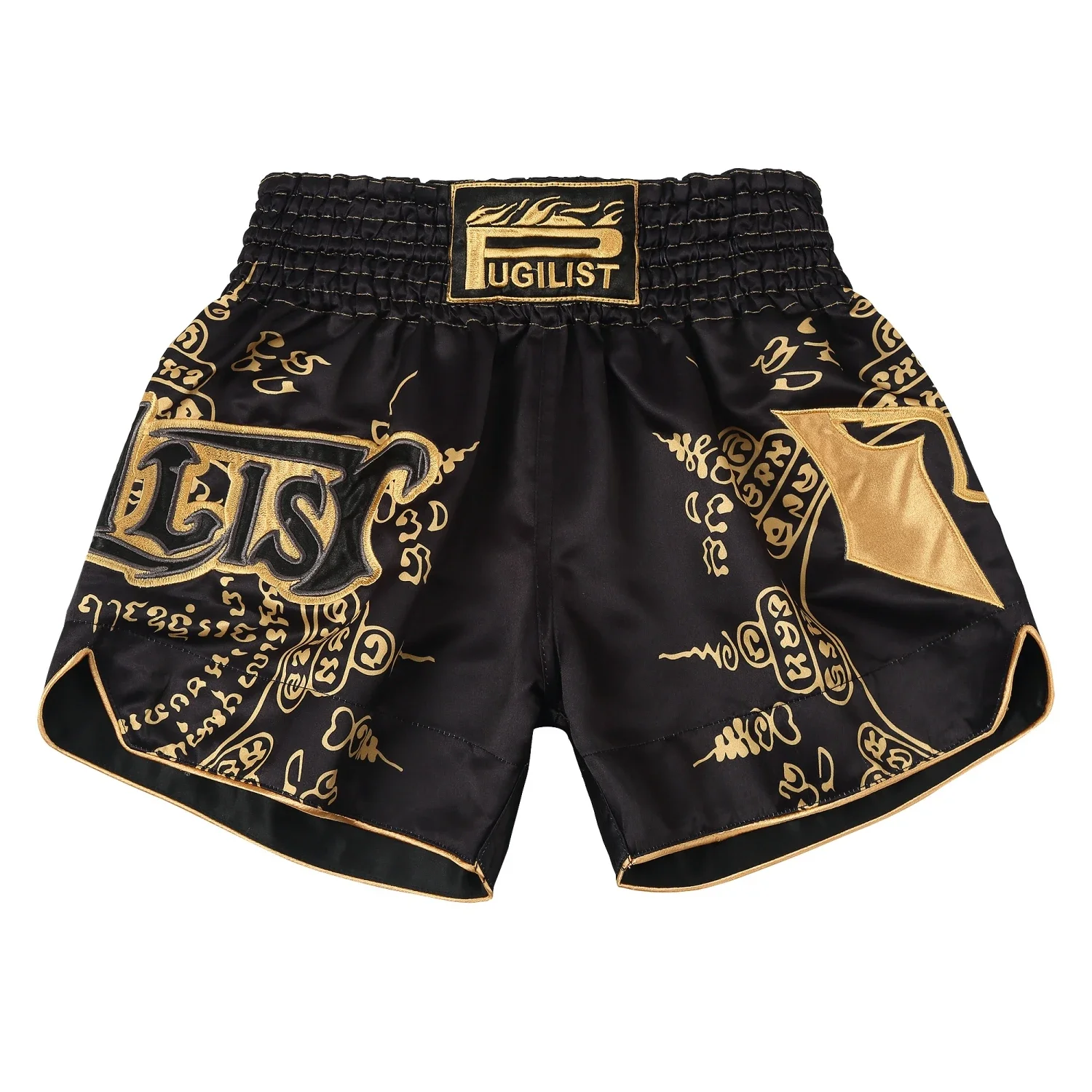 PUGILIST P4 black muay thai shorts boxing fight short sport shorts embroidery quick-dry