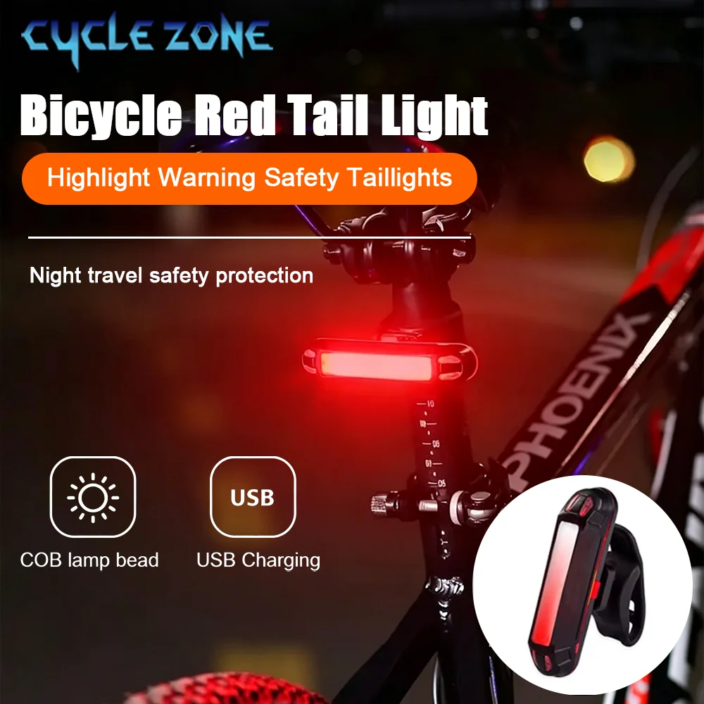 

5 PCS LED Bike Tail Light USB Rechargeable Helmet Bike Rear Lights Easy for Install Safety MTB Bike Cycling Lamp