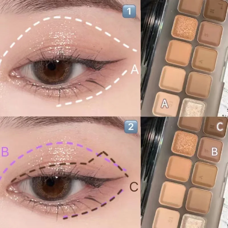

Korean Style Keypad Ten Plate Light Makeup Ins Super Hot Daily Low Saturation Orange Brown Milk Tea Color Eye Shadow