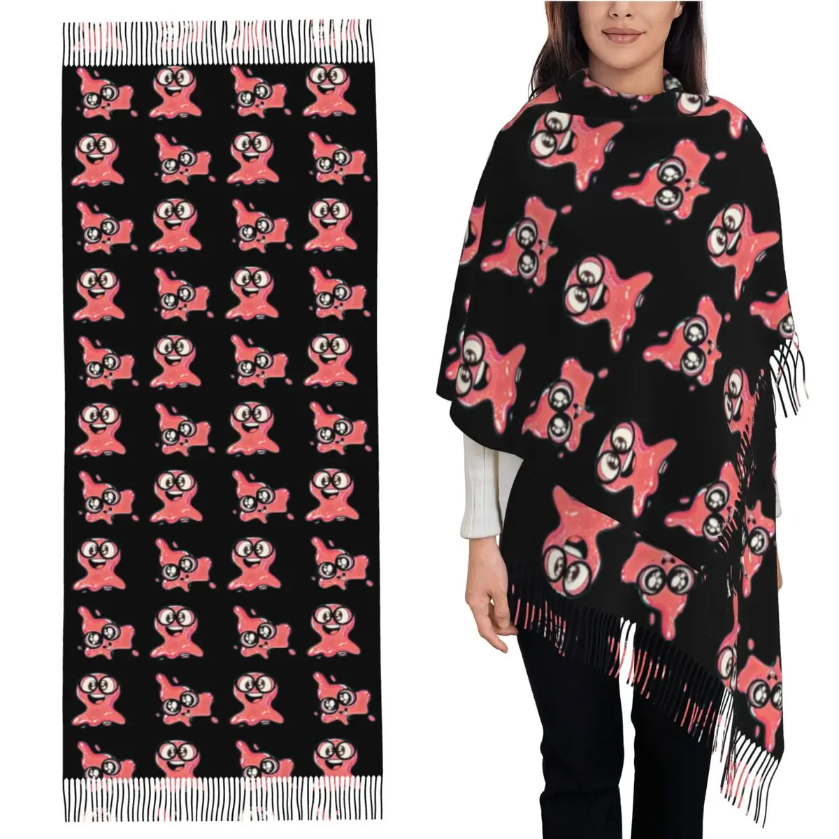 

Super Slick Slime Sam Scarf Tassel Scarves Women Soft Warm Shawls and Wraps Large Fall Winter Shawl Wrap