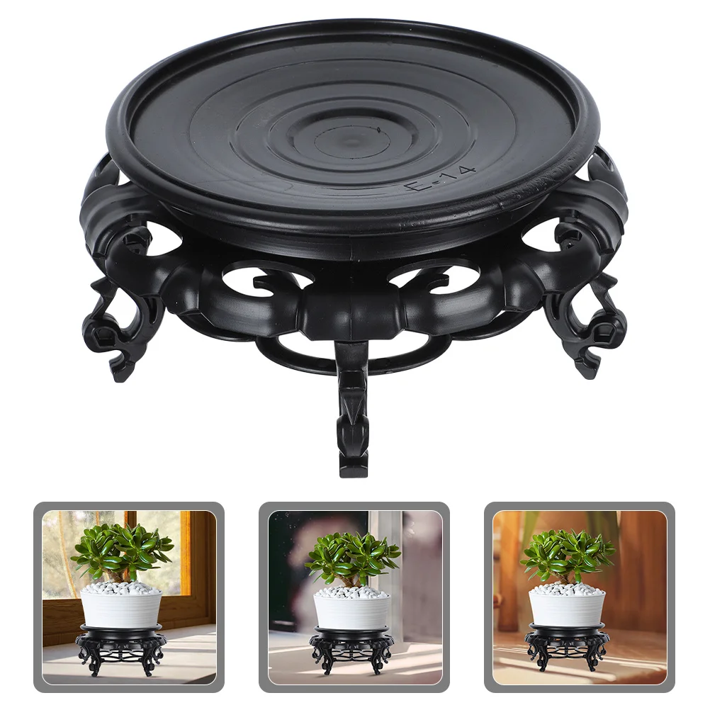 

Resin Wood Base Tray Retro Plant Pot Rack For Indoor Garden Potted Plant Riser Display Stand Household Decor Storage Base
