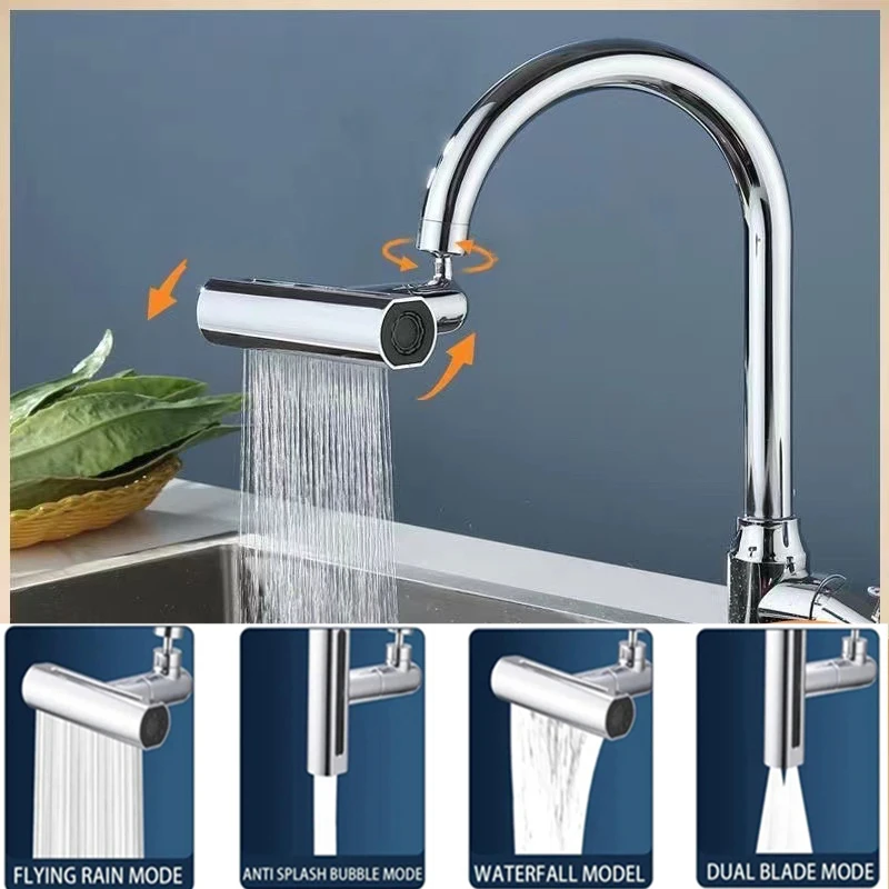 4 Modes Waterfall Kitchen Faucet Universal 720° Swivel Spout Sprayer Multifunctional Sink Faucet Connector Bathroom Facilities