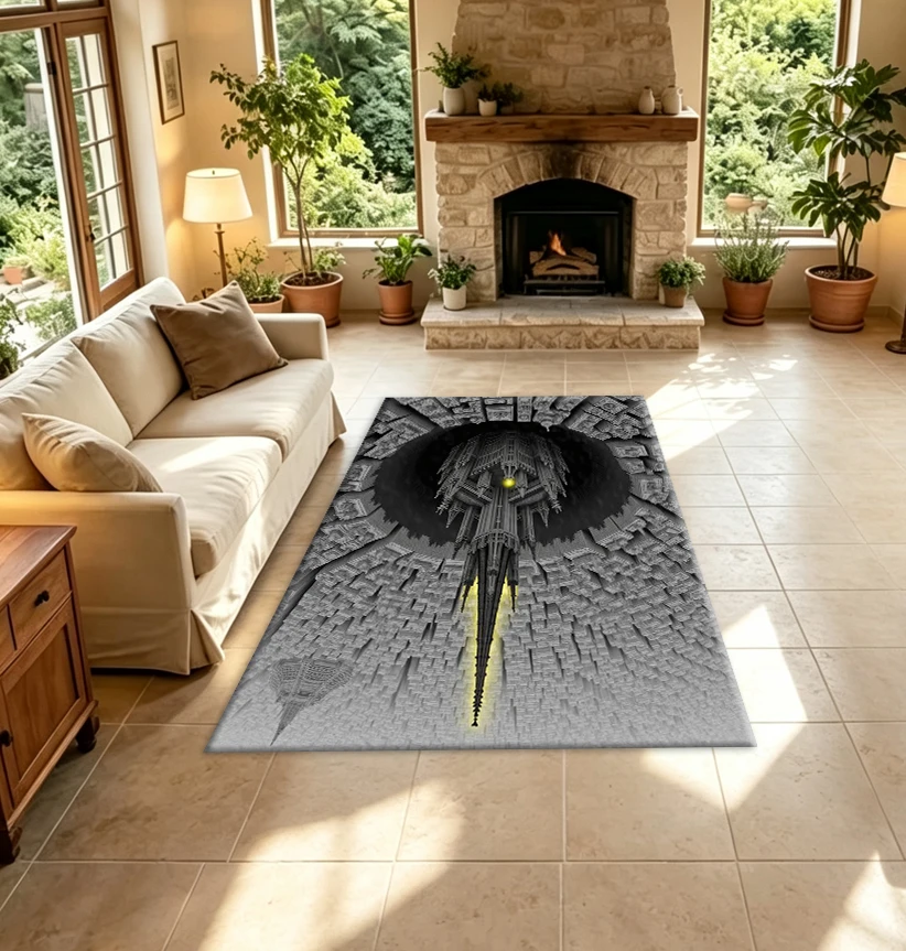 Gothic Cathedral Fantasy Architecture Carpet Floor Decoration Mat