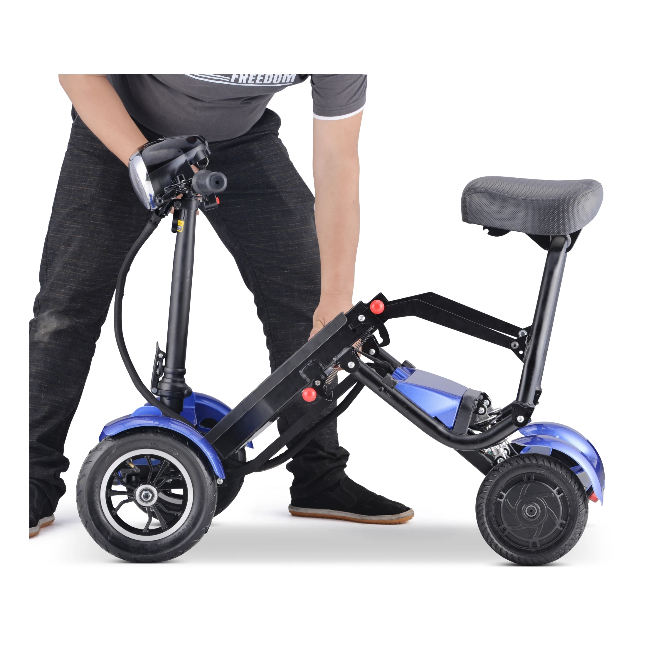 Urban Commutes 4-Wheel Electric Basket Scooter Lightweight Foldable Portable Mobility Scooter