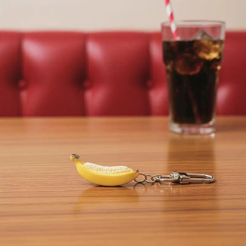 Porte-clés en résine fait main créatif en forme de banane anti-anxiété, peluche relaxante anti-stress pour étudiant