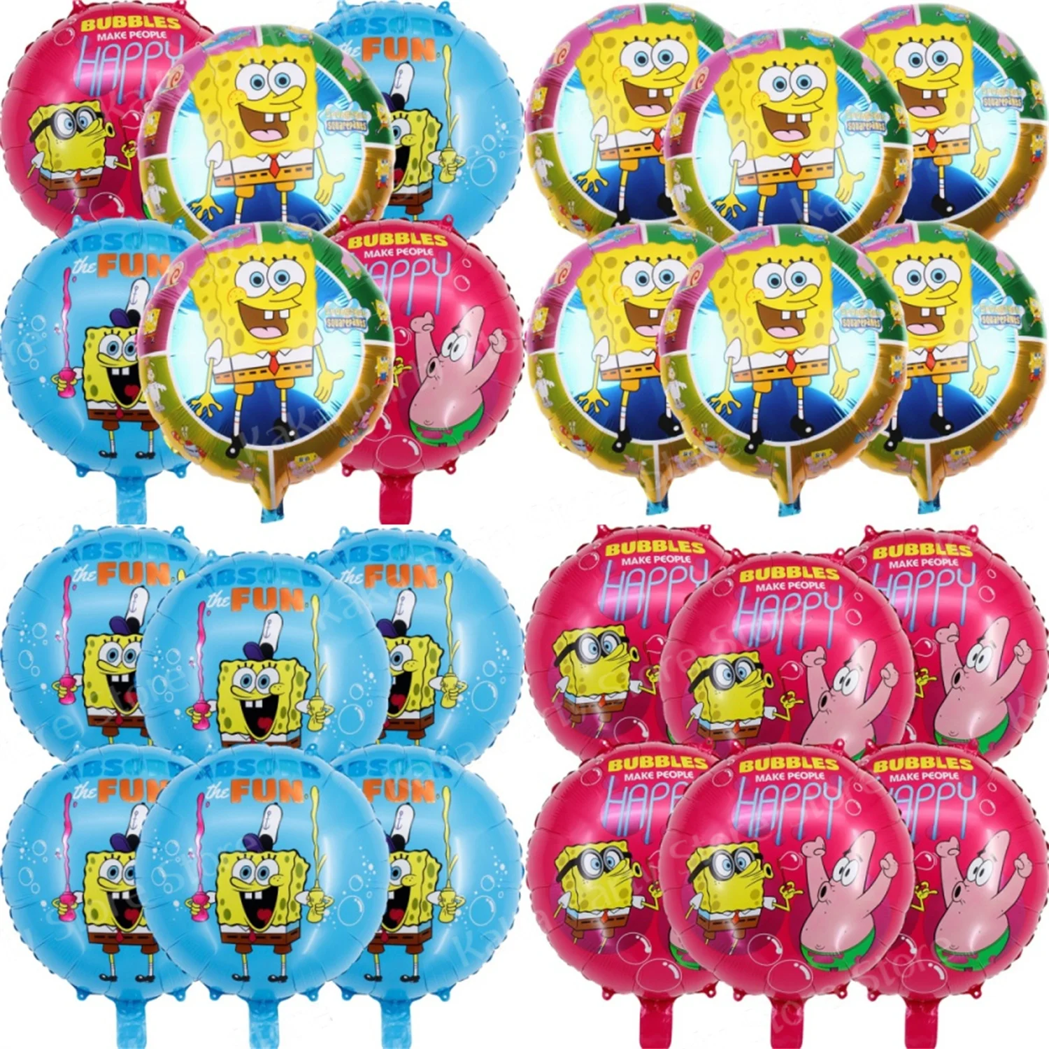 SpongeBobed Balloons 18inch Foil Balloon Set Children‘s Birthday Party Decoration Baby Shower Inflatable Boys Toy Gifts Globos