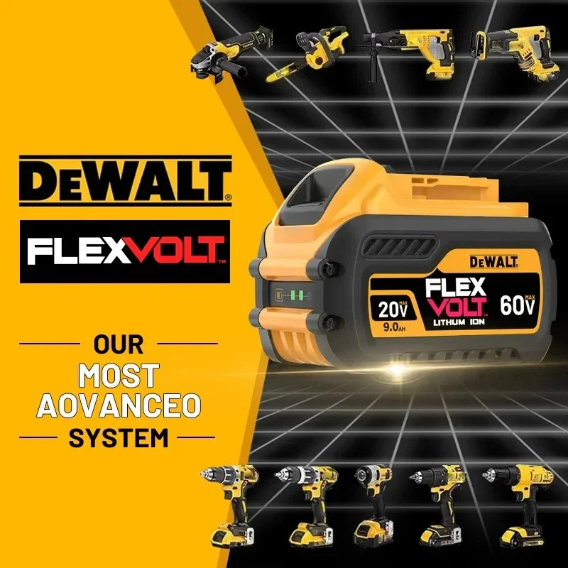 New 100% Original Dewalt 9.0Ah 20V/60V Power Tool Battery DCB206 DCB206 DCB205 DCB200 DCB203 For Dewalt power tool