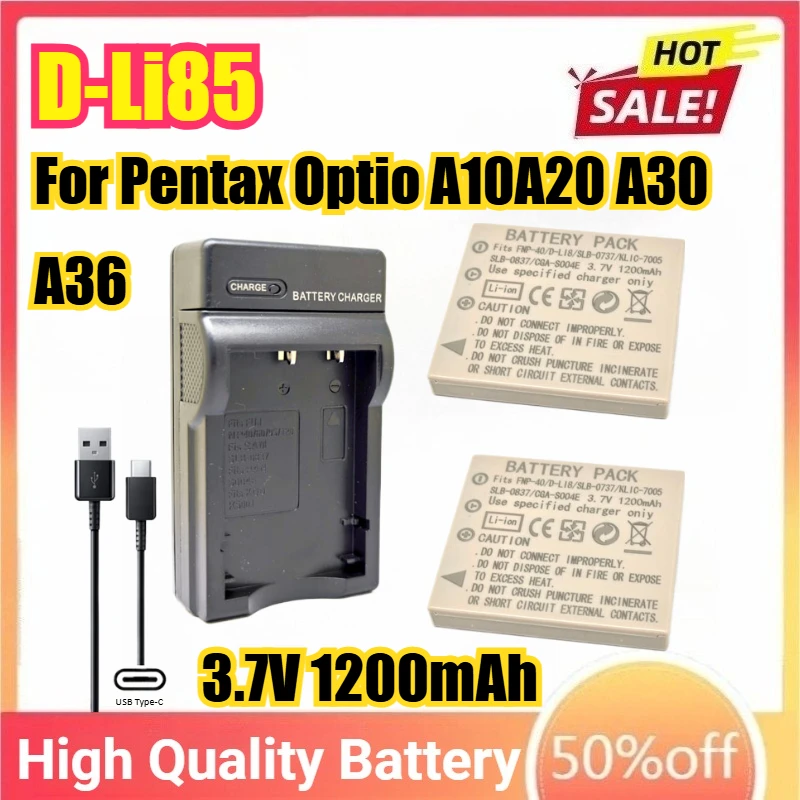 

FNP-40 D-Li8 D-Li85 Camera Battery or USB Charger for Pentax Optio A10 A20 A30 A36 E65 L20 S S4 S5i S6 S7 SV T10 T20 W10 W20 WP