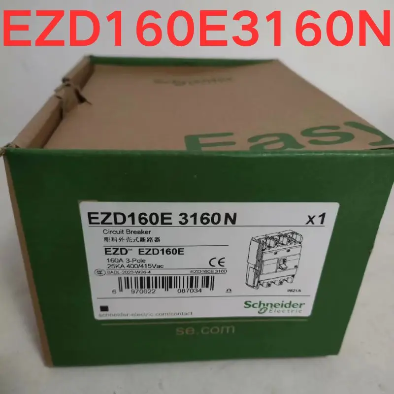 Disjuntor de plástico tipo Shell, novo, circuito, EZD160E3160N, EZD160E3125N