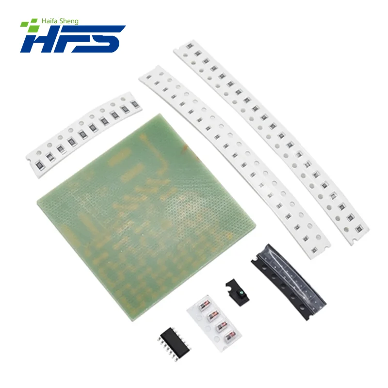 Papan sirkuit DIY SMT SMD solder papan latihan DIY Kit peralatan elektronik latihan keterampilan Fanny 77 buah Komponen