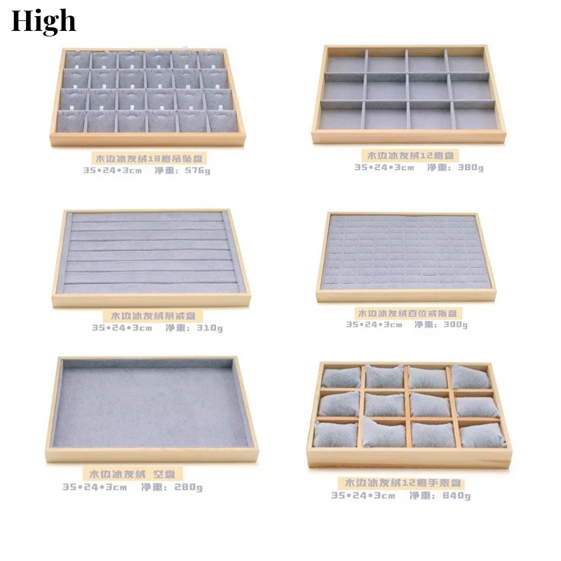 

Velvet Jewelry Display Stackable Exquisite Jewellery Holder Portable Ring Earrings Necklace Organizer Box