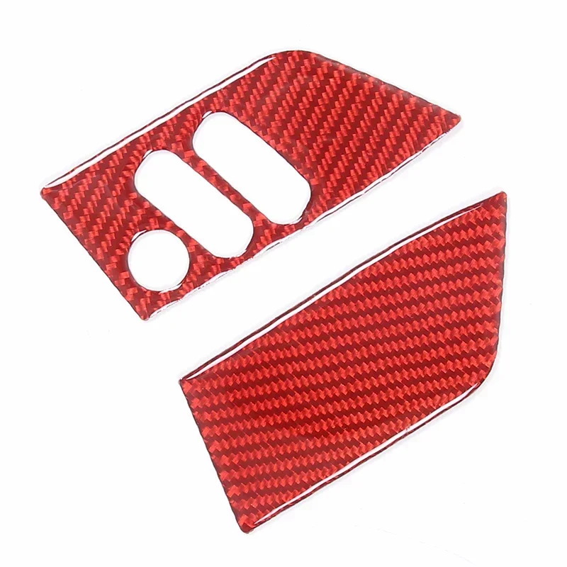 لينة ألياف الكربون سيارة الجبهة عجلة توجيه سيارة غطاء أزرار ملصق الكسوة الداخلية اكسسوارات السيارات لتويوتا FJ كروزر 2007-21 sories #2