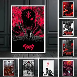 Póster abstracto de Berserk Anime japonés Vintage, pintura en lienzo de personaje Berserk, imágenes artísticas de pared, decoración del hogar para sala de juegos