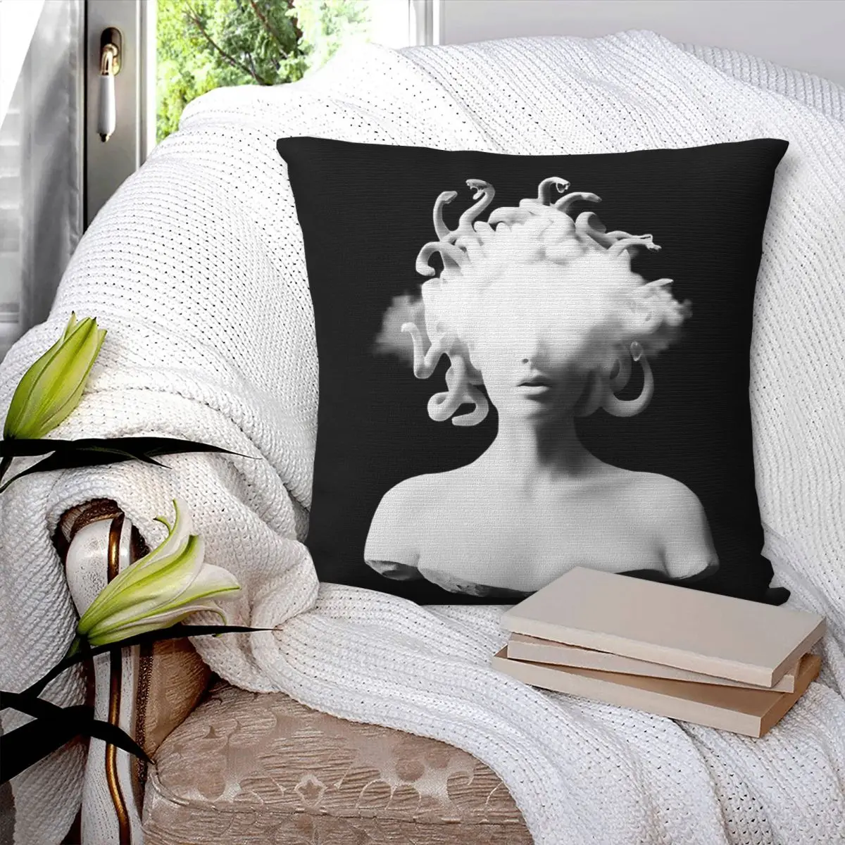 Medusa And The Cloud Pillowcase Printed Cushion Cover Sofa Waist Pillow Pillow Cover