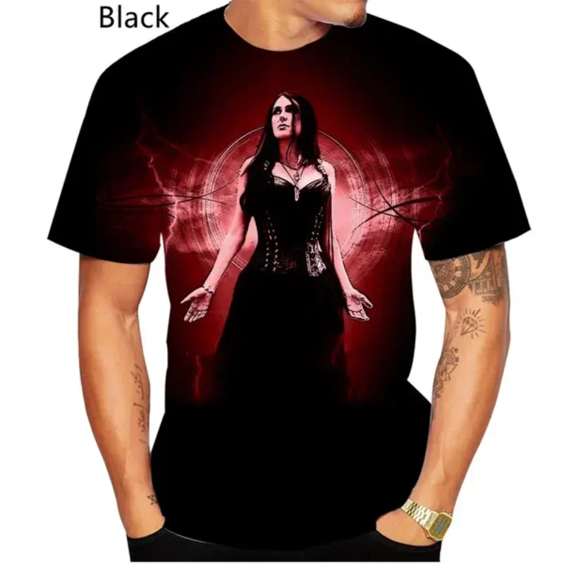 Fashion Men Clothing Goth Metal Band Within Temptation T-shirt Personality Hip-hop Street Unisex Oversized T Shirt Harajuku Tops