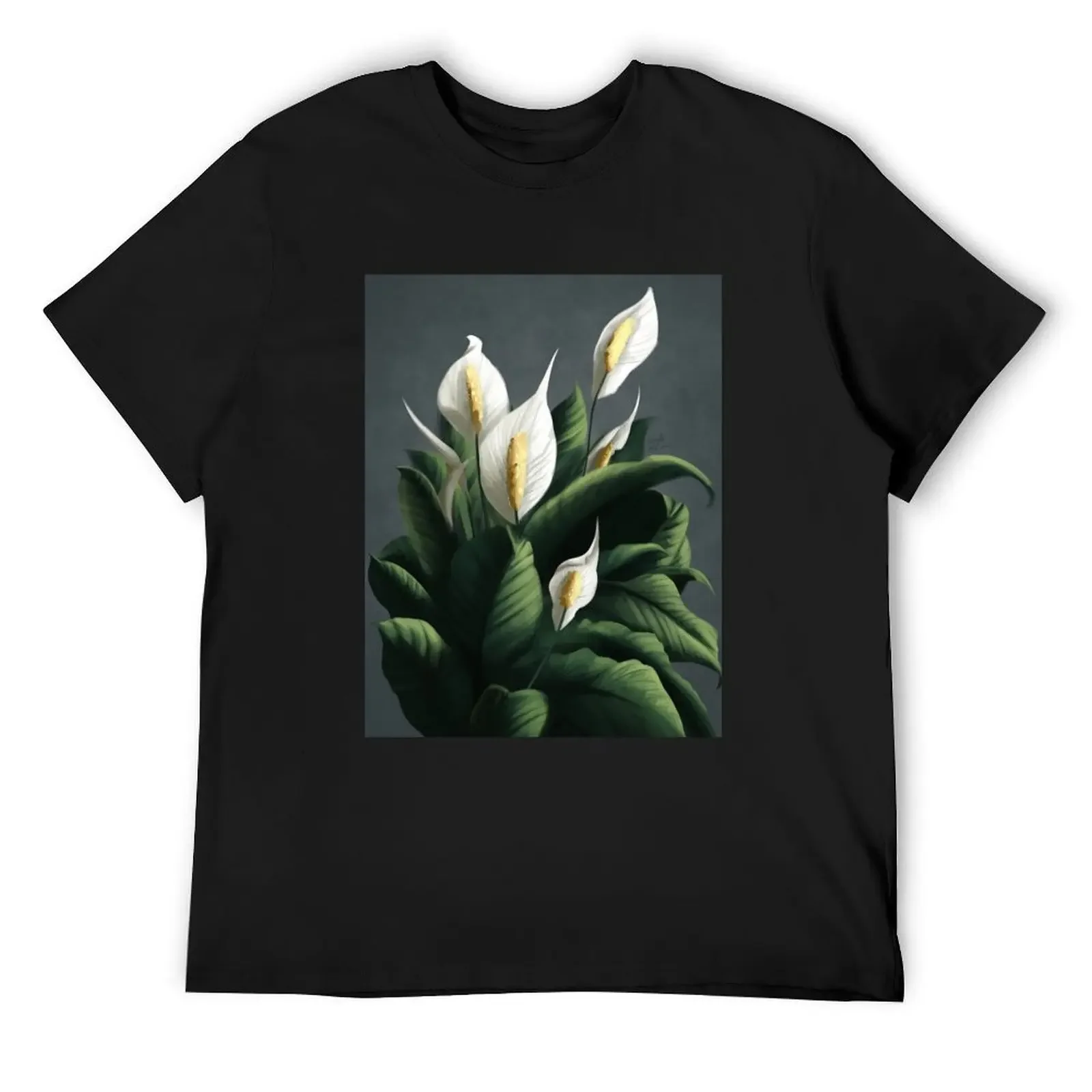 Футболка Peace Lily/Spathiphyllum, бутик одежды на день Святого Валентина, футболки, мужская винтажная одежда, футболки для мужчин
