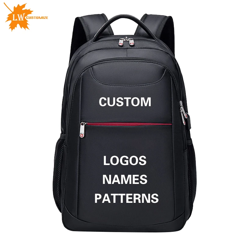 Custom Business Men\'s Large-Capacity Travel Bag Waterproof Backpack Computer Backpack With Embroidery Printed LOGO Pattern