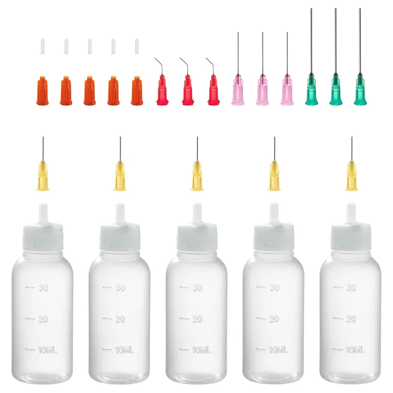 

【SIMPLE】Precision Tip Applicator Bottle,Blunt Tip Needle And Cap, 18G 20G 25G Needle Tip Squeeze Bottle, Oil Dropper Bottle