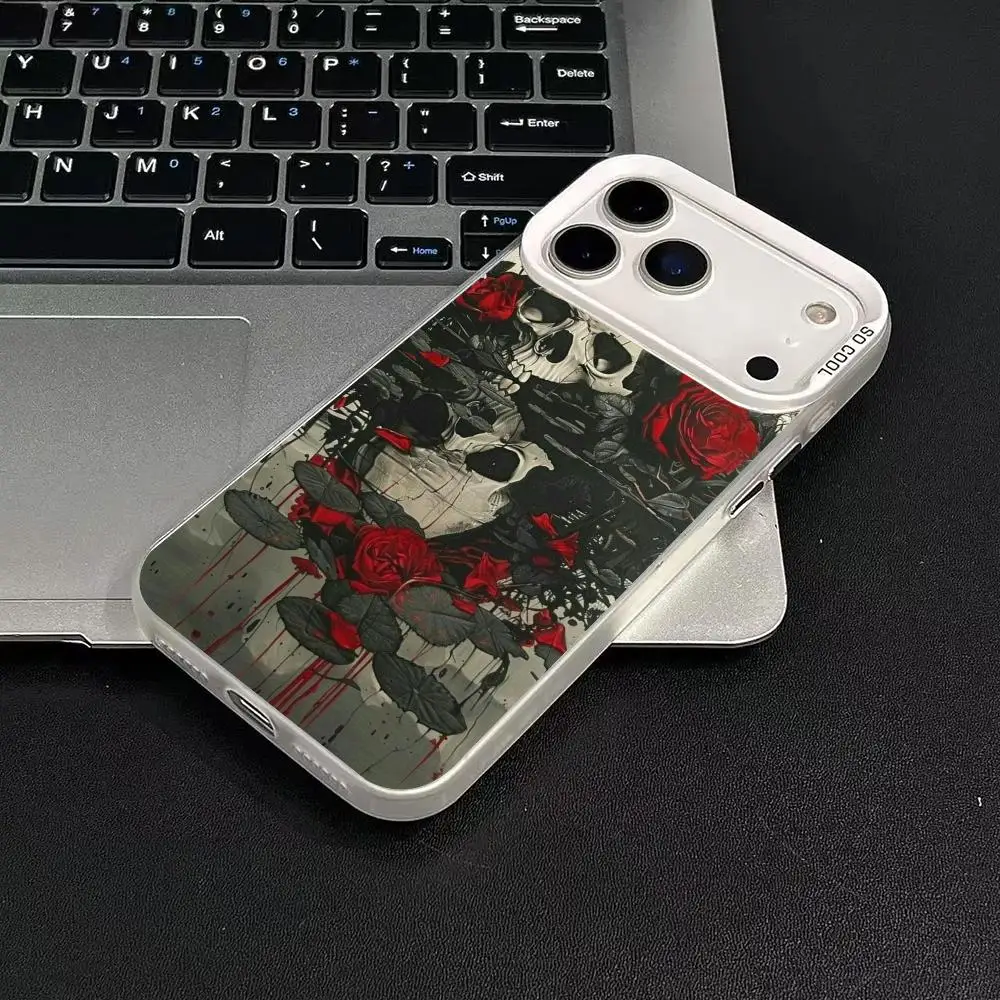 حافظة لهاتف آيفون 17 16 15 14 13 12 11 برو/ ماكس/بلس غطاء خلفي مقاوم للصدمات مضاد للبصمة