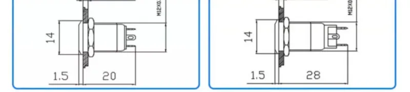 12-mm-Metall-Drucktaster mit automatischer Rückstellung, flacher, runder Kopf, hochflacher, runder Kopf, geeignet für die Modifikation des Computer-Startknopfs. – Detail 7