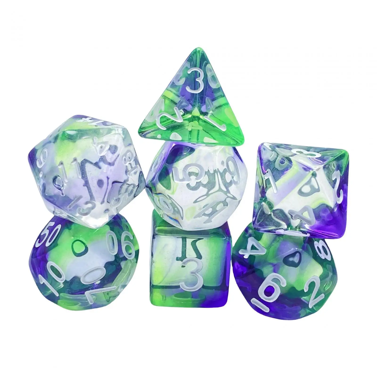 

7Pcs Multi Sided Dices, Game Dices, D4-D20 Role Playing Game Dices Polyhedral Dices Set, Acrylic Dices, for Role Playing
