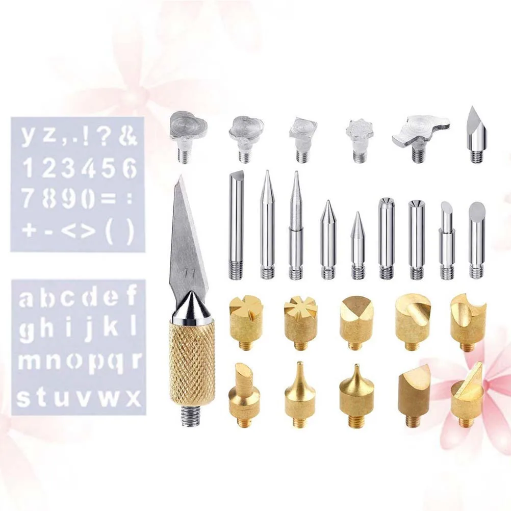 

28Pcs Wood Burning Tip Set Selected Soldering Points for Stable Performance Long Term Use in Artistic Designs and Engraving