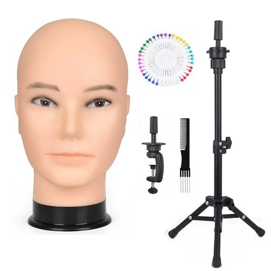 

Bald Mannequin Head Professional Cosmetology Wig Training Head for Wig Making and Display Hat Glasses Scarf Jewelry Model Head