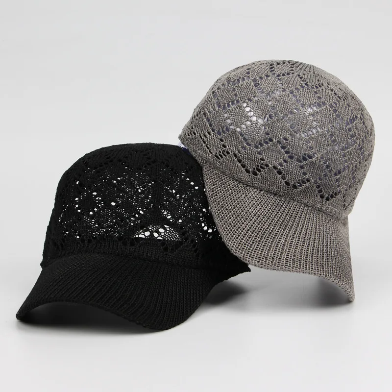 Knitted Openwork Baseball Cap for Women Baseball Hat Breathable Men Women Summer Mesh Cap Baseball Caps Gorras Dropshipping