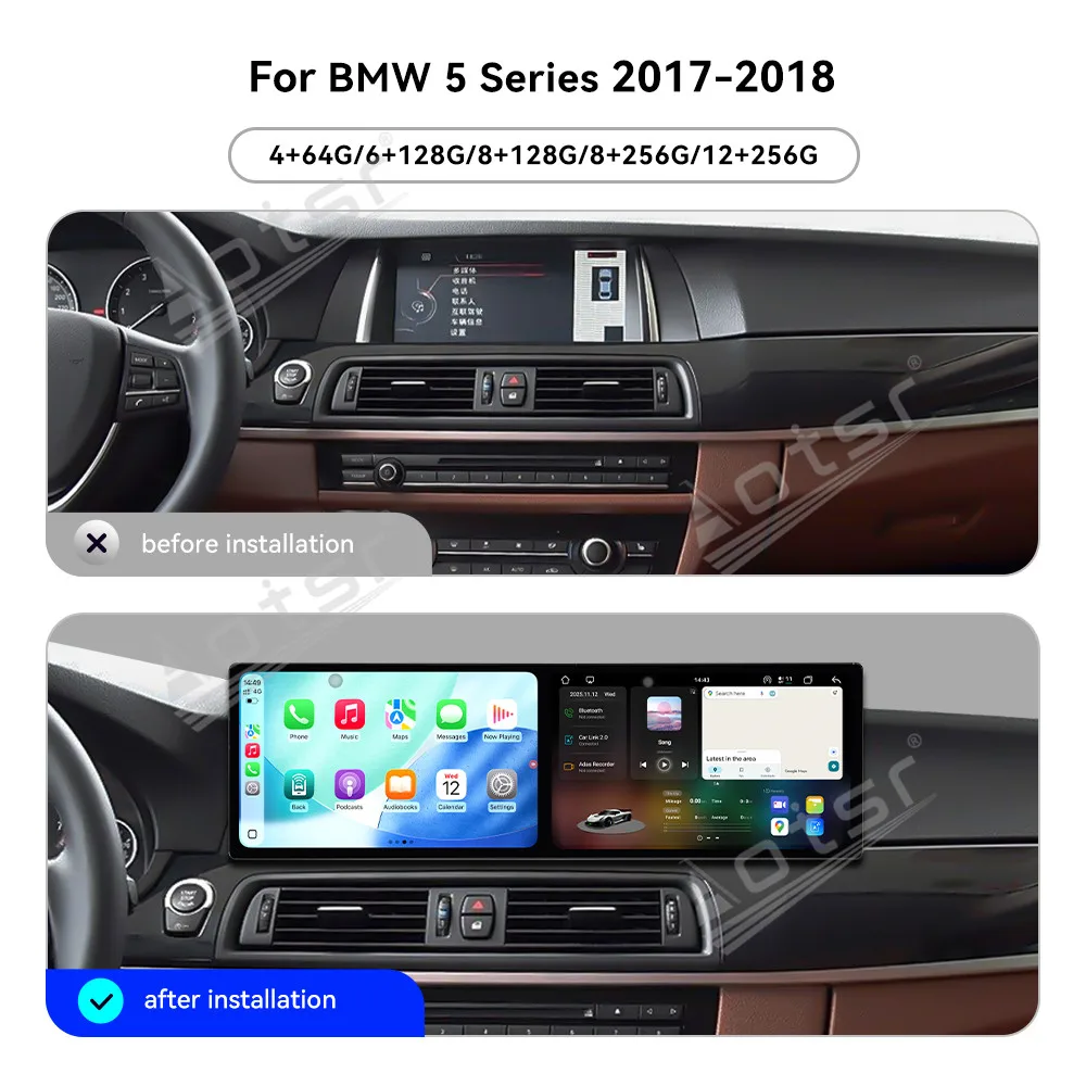 

Двойной 9,1-дюймовый Android 15 Carplay для BMW 5 серии G30 2017-2018 GPS-навигация Автомобильный радиоприемник HD с сенсорным экраном Авто стерео головное устройство