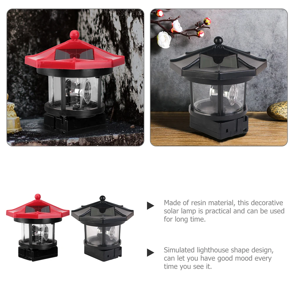 

2Pcs Solar Powered Rotating Lights Outdoor Garden Villa Waterproof Tower Lamp Decor L Lighting