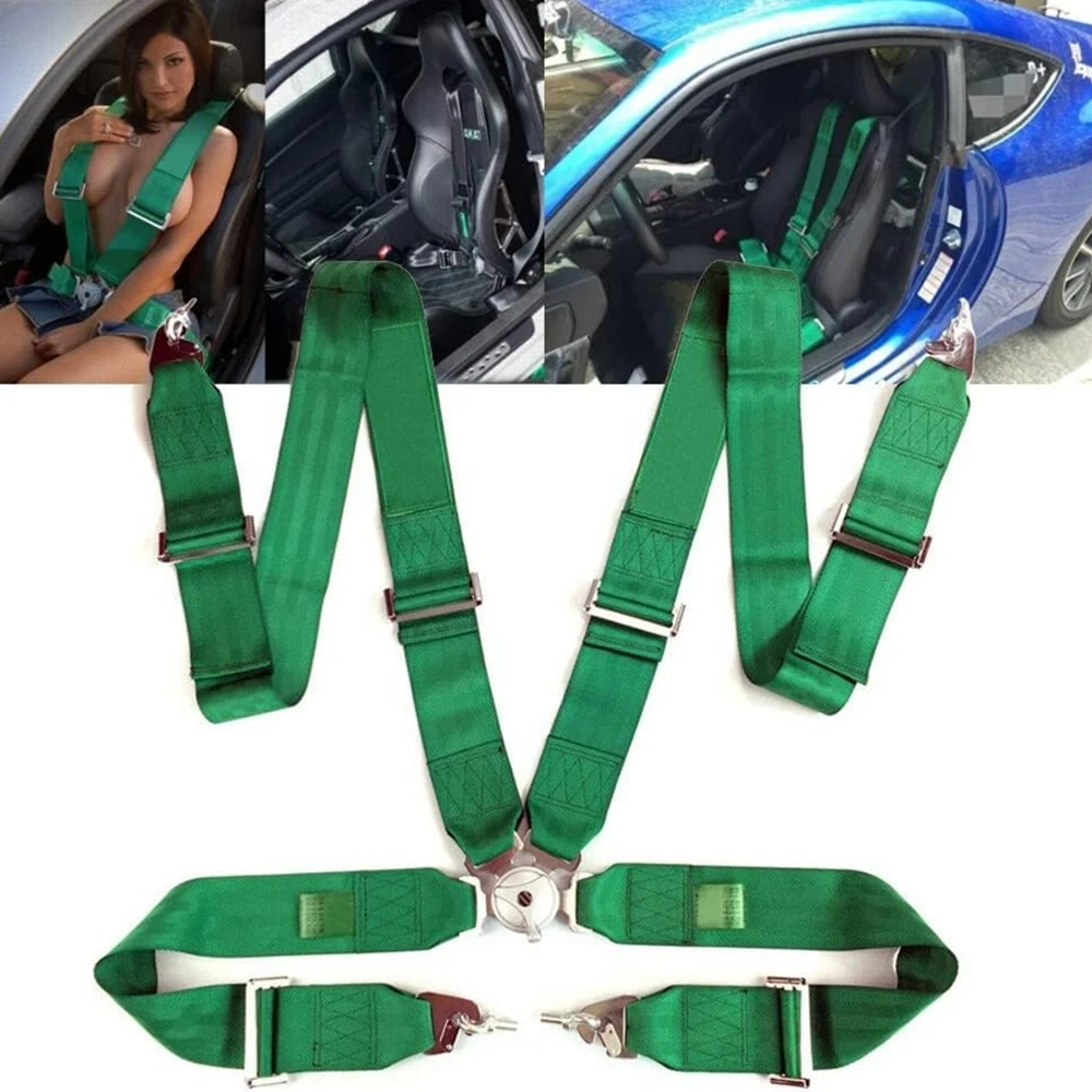 TA JDM 3 Inch Universal 4 Point Mounting Racing TAKA Seat Belt Safety Harness High Grade Strap Nylon Belts For VW Toyota BMW