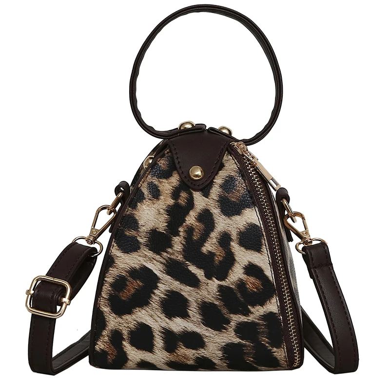 Leopard Rivets Women Messenger Bag Luxury Brand Women Handbag European And American Fashion Personality High-quality Women Bag