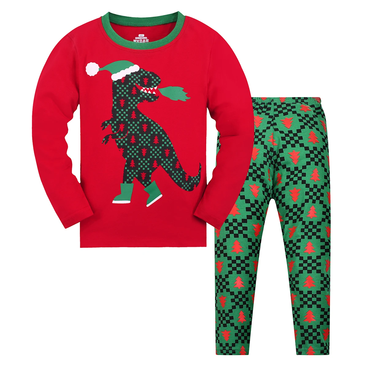 Christmas Pajamas For Little/Big Boys  Long Sleeves Soft Dinosaurs PJs Set Kid Size 2-9Years