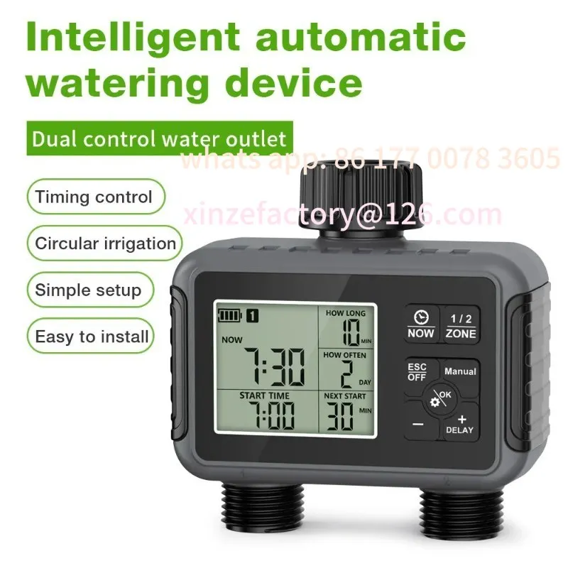

Customizable Garden Water Timer Zone Programmable Automatic Irrigation Timer with Rain Delay Manual/Auto Mode Watering for Yard
