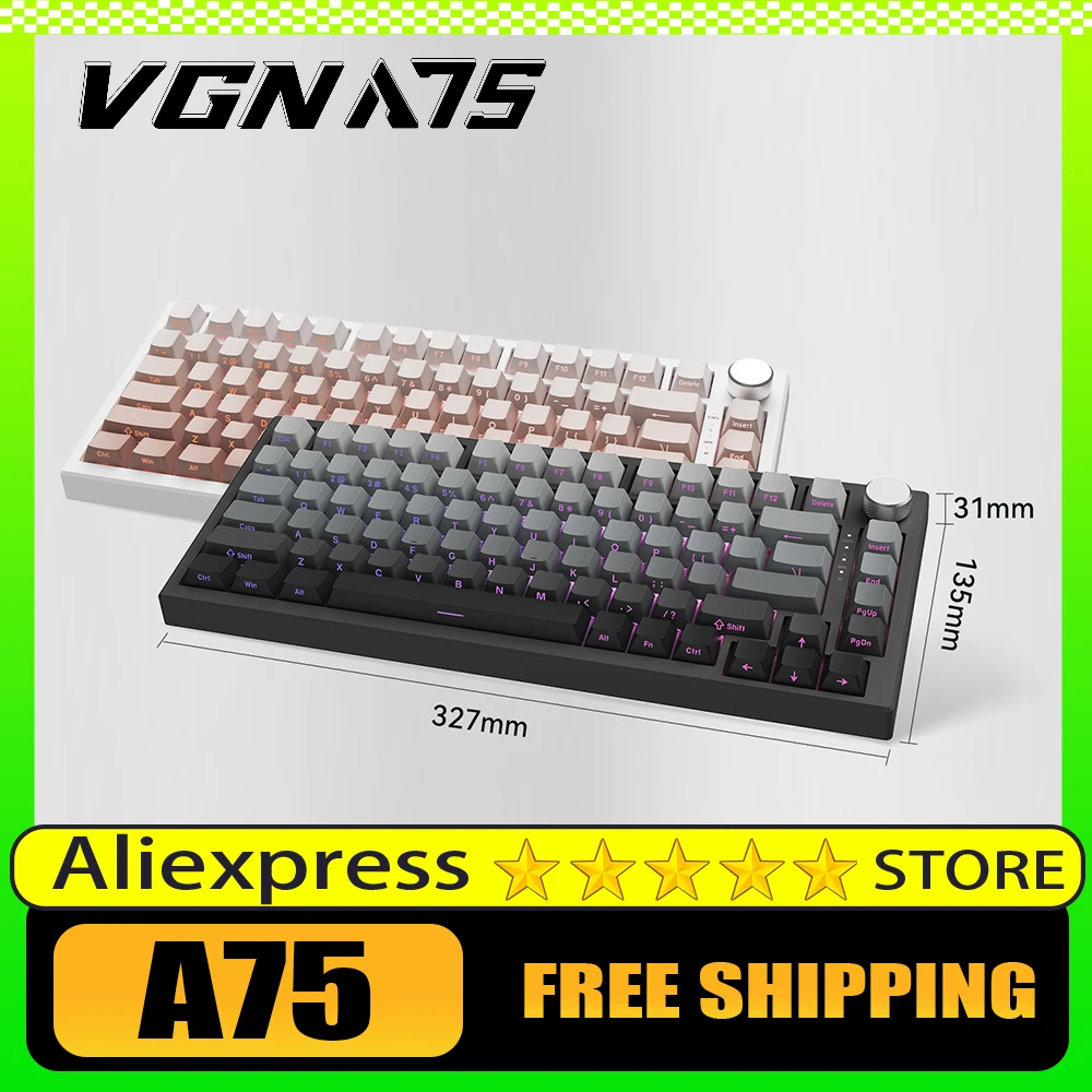 

VGN A75 Magnetic Switch Mechanical Keyboard RT Hot Swap Wired Single Module Connection Low Latency Custom Keyboard Pc Accessory