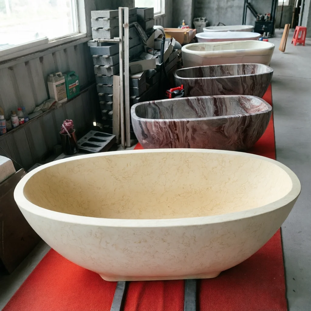 #￥Wholesale Best Sale Natural Sunny Yellow Marble Bathtub for 2 Adults Freestanding Soaking Stone Tub for Villa Bathroom