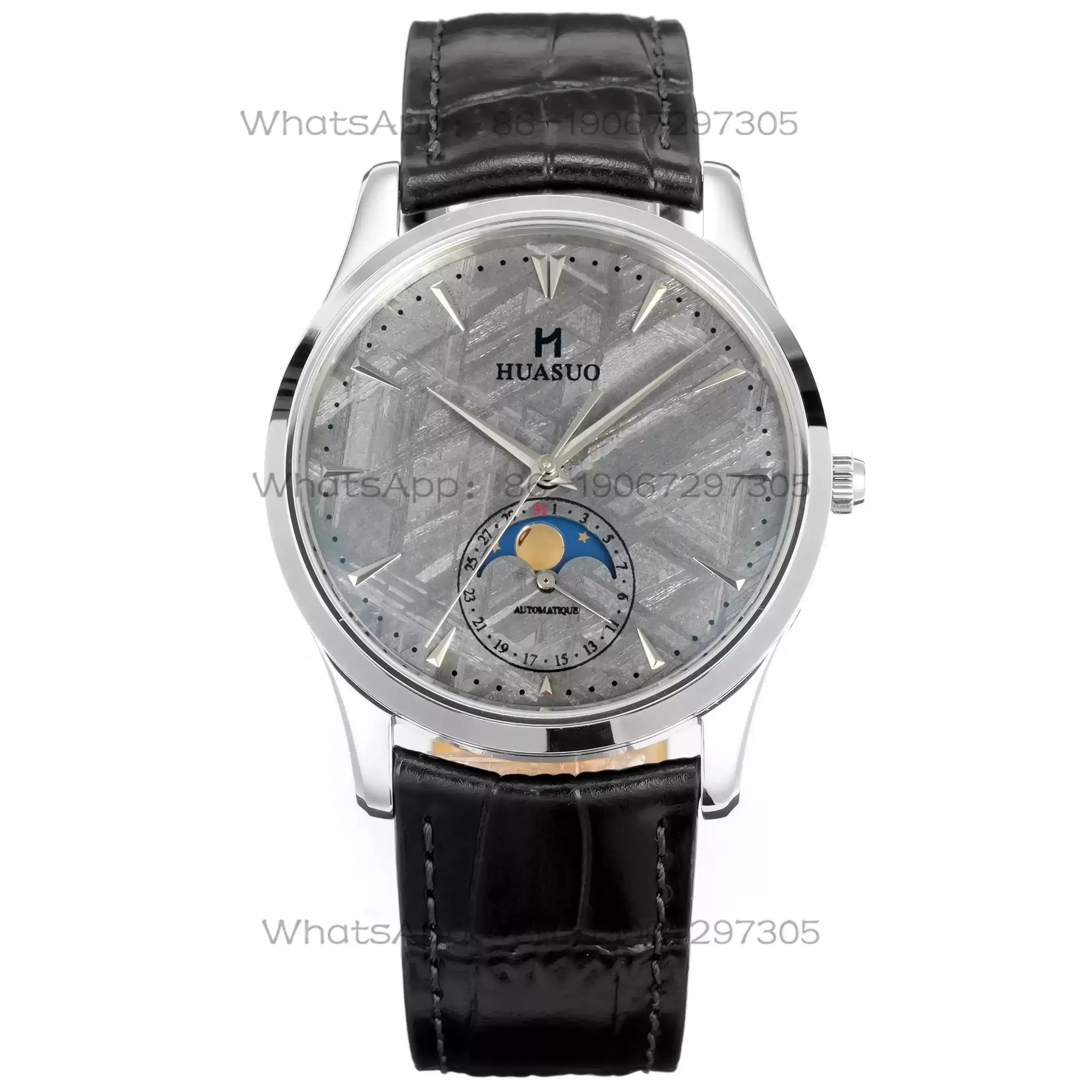 Luodian Dial Watch Fully Automatic Mechanical Moon Phase Business Casual Classic Waterproof