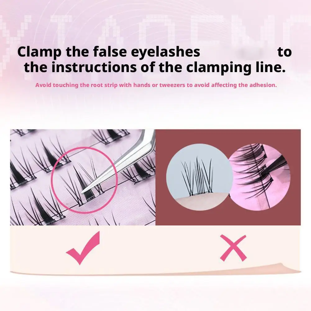 Glue-Free Self-Adhesive False Eyelashes 100 Clusters Large Volume Natural Look Easy to Apply for Lazy People Beginners
