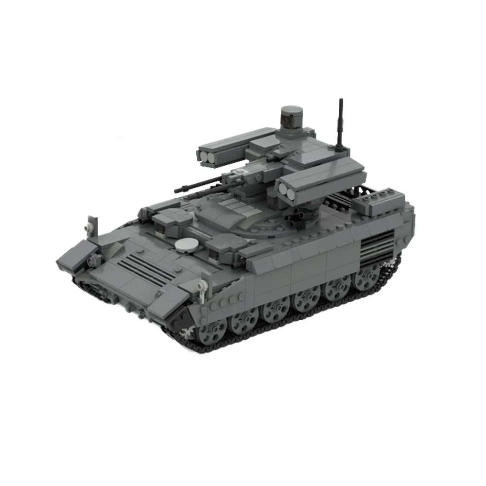 

MOC Military Tank Series Terminator Chapter 2 Building Block Set Heavy Main Battle Tank PKT Machine Gun Bricks Model Toys Gift