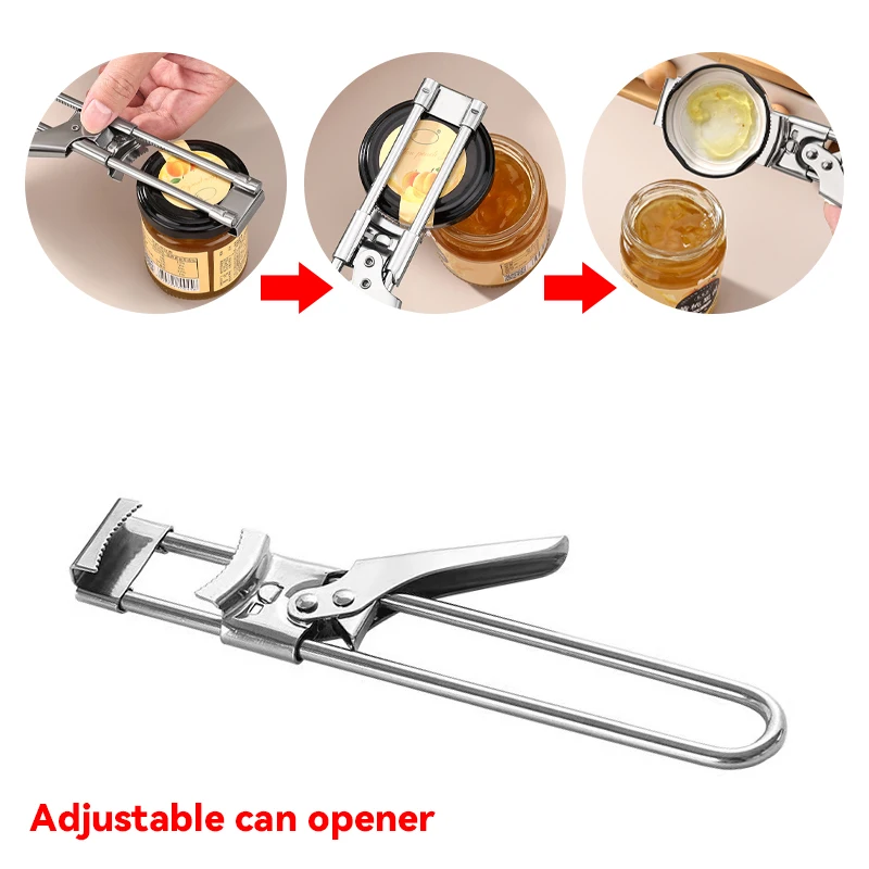 

New Non-slip Stainless Steel Can Opener Adjustable Bottle Opener