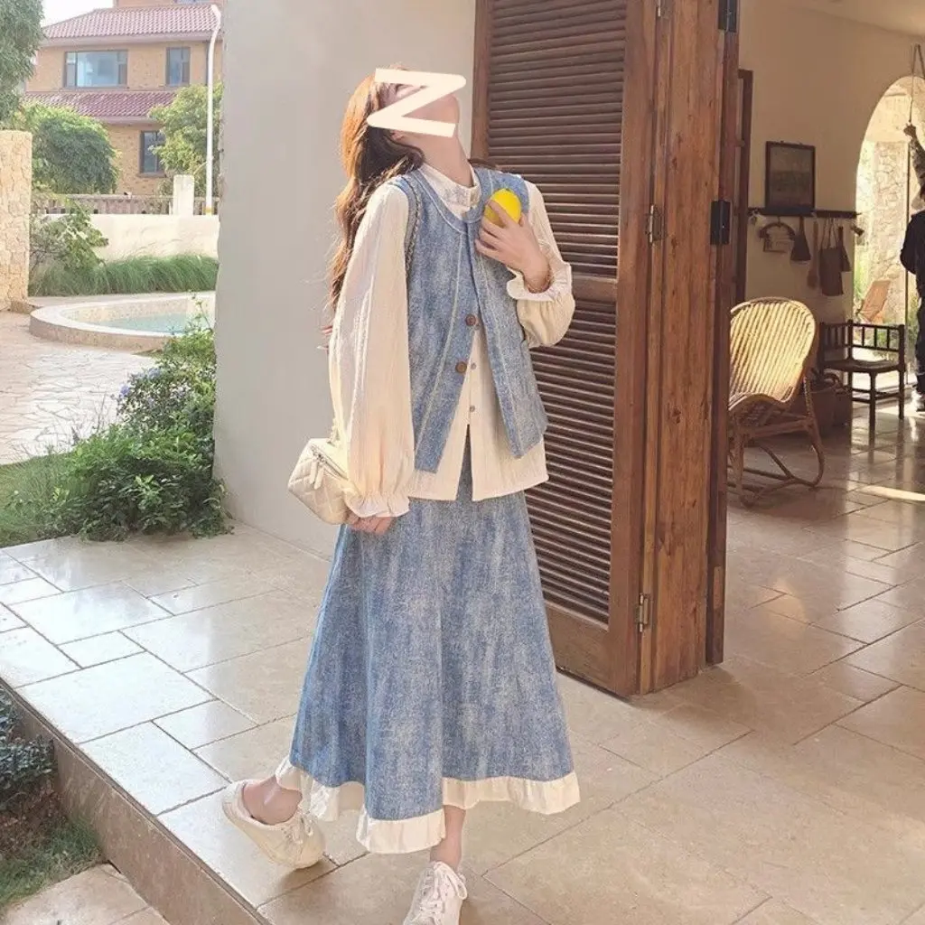 

Весеннее платье, костюм, комплект с юбкой, женский модный комбинированный наряд