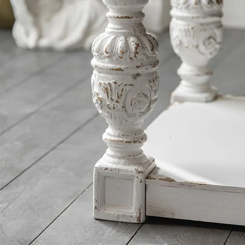 Table basse ancienne rétro sculptée, table à manger carrée littéraire