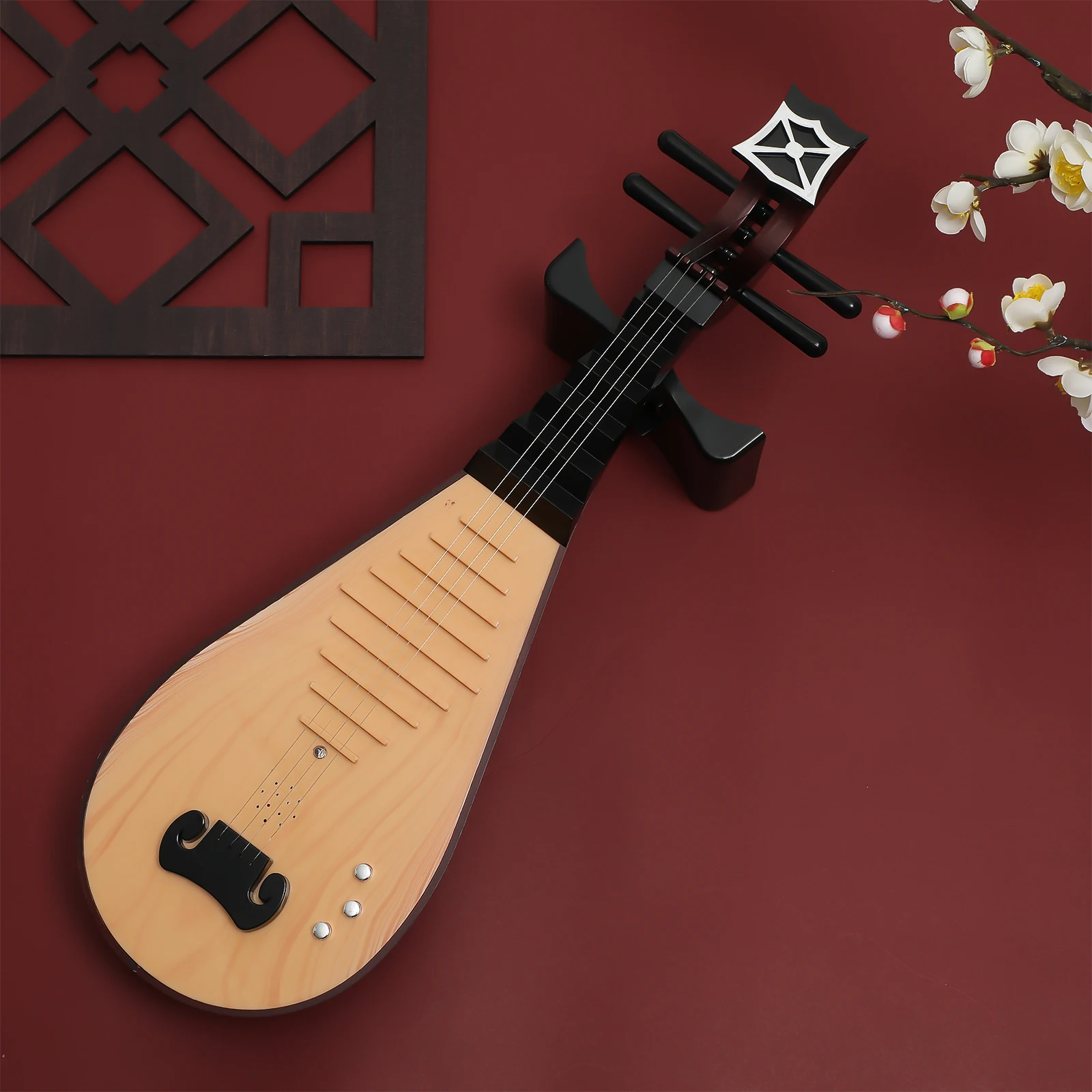

1pc Plastic Lute Lightweight Chinese Instrument Ornament Ancient Style Photo Prop Vintage Music Decor Simulation