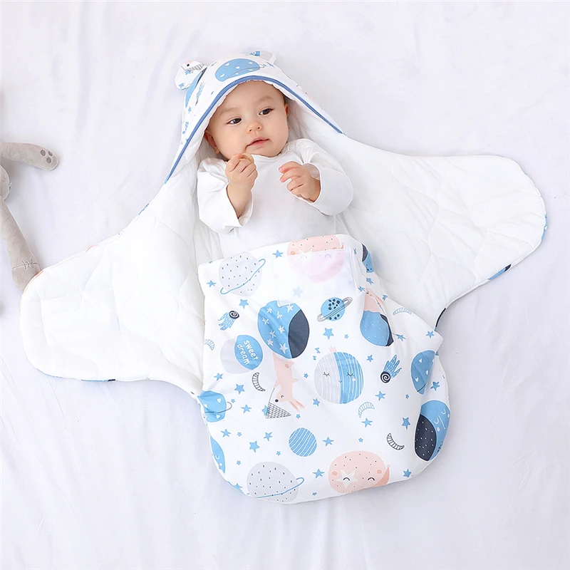 Spring Newborn Baby Wrap Blankets Cartoon Baby Sleeping Bags Envelope For Newborn Sleep Sack Cocoon for Baby Suitable for 0-6M